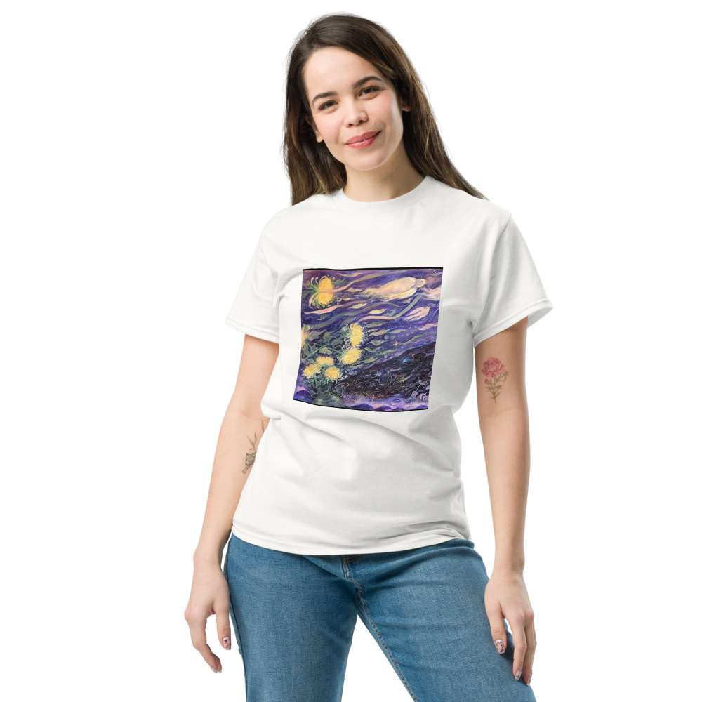 White Custom Floral T-shirts Personalized Tees