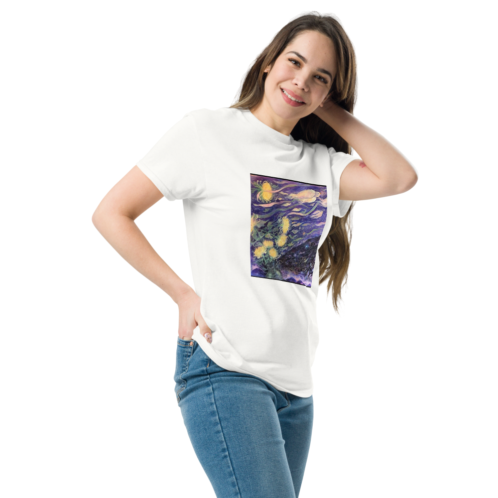 White Custom Floral T-shirts Personalized Tees